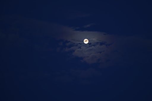 A beautiful shot of the full moon on the cloudy sky at night