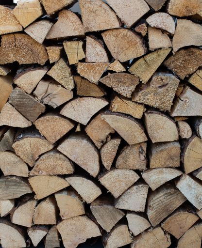 A closeup of cut wooden pieces' texture