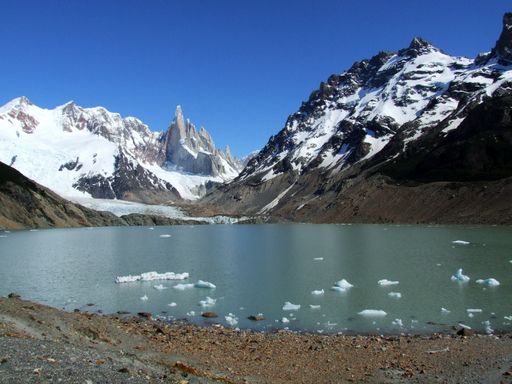 glacier lake with mount cerro torre, patagonia, Argentina