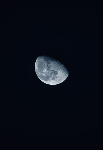 The bright white moon is illuminated against a backdrop of black night sky