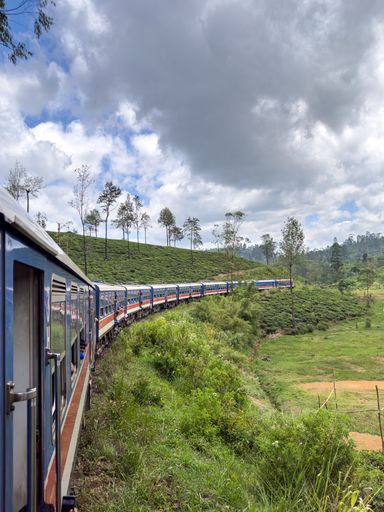 One of the famous trains that traverse through the tea fields from Kandy to Ella, often called one of the most beautiful train trips in the world