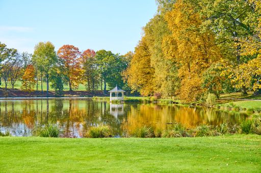 Autumn in Stirin Castle Park near Prague, Czech Republic