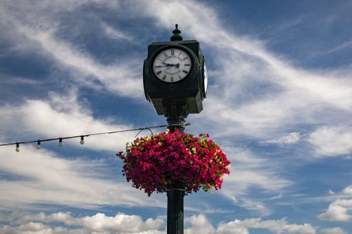A great shot of the Mumbles Pier clock in Swansea Bay South Wales on a cloudy day