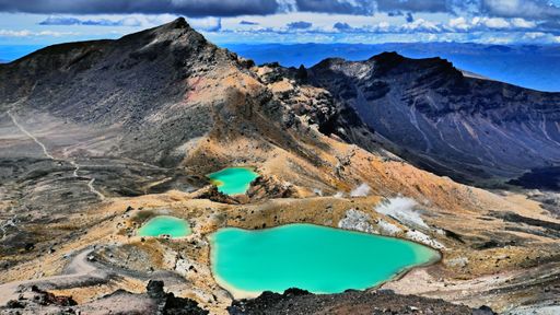 Blue lakes, fumaroles, volcanoes and harsh landscapes