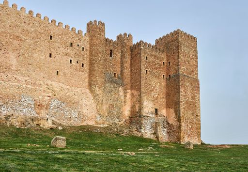 The historic exterior view of the Castle of Siguenza