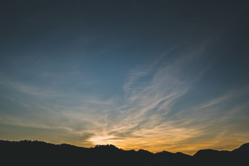 A beautiful shot of hill silhouettes during sunset