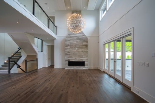 A beautiful modern white interior with stairs