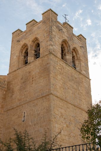 A vertical shot of the Church of San Juan Aranda de Duero in Burgos, Castilla y Leon, Spain