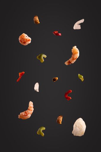 The various delicious healthy food against the black background
