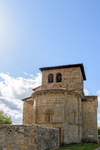 A vertical shot of the famous San Andres De Tabliega in Burgos, Spain