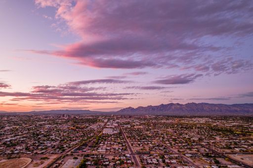 Sunset in Tucson AZ. Shot in April 2022 during a beautiful sunset. Facing north toward Marana