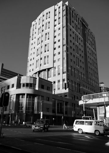 Johannesburg, South Africa, September 11, 2011, Johannesburg Central Business District buildings and roads 