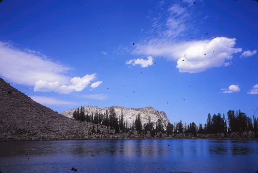 A beautiful landscape of dark blue sky reflecting on the water