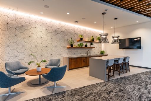 A newly-renovated office kitchen area in Washington D.C.