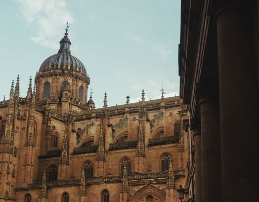 A scenic view of the Cathedral of Salamanca in Spain