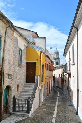 A narrow street in a small mountain village in the province of Avellino.