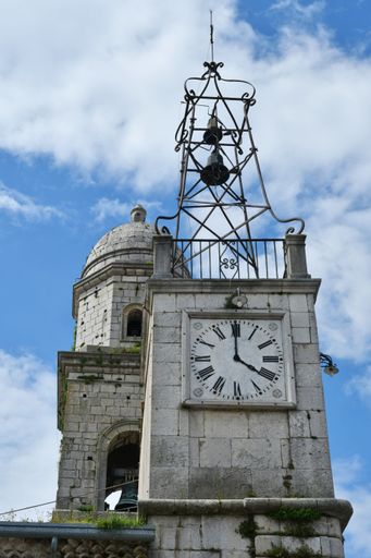 The bell tower of the church of  a small mountain village in the province of Avellino.