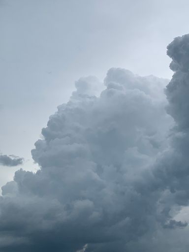 A dramatic sky with an expanse of dark grey clouds