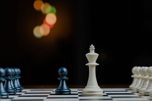 A closeup shot of chess pieces.
