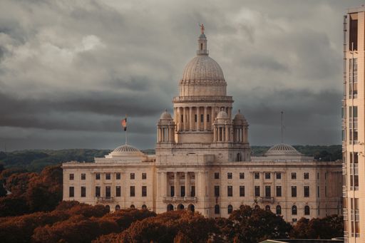 A beautiful image of the Rhode Island State House, located in Providence