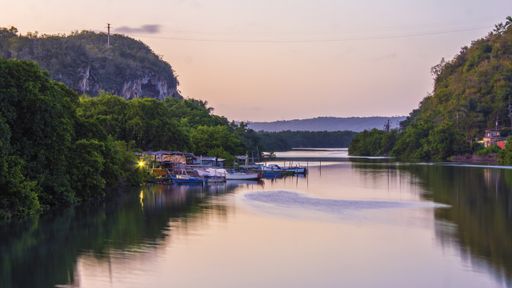 A beautiful view of the Yumury valley in Matanzas province, Cuba at sunset