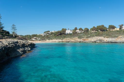 A beautiful view of Cala Mendia in Mallorca Balearic Islands, Spain
