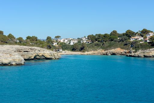 A beautiful view of Cala Mendia in Mallorca Balearic Islands, Spain