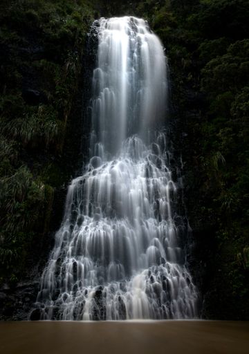 Color image of Karekare waterfall, near Auckland New Zealand