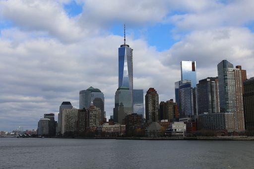 The Battery Park in New York under cloudy sky