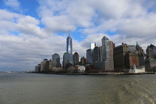 The Battery Park in New York under cloudy sky