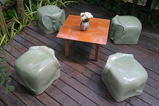 Thai style chairs and garden table, Chiang Mai Thailand.
