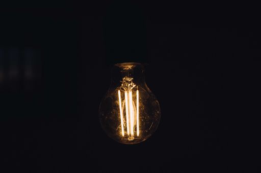 little light bulb in the dark room