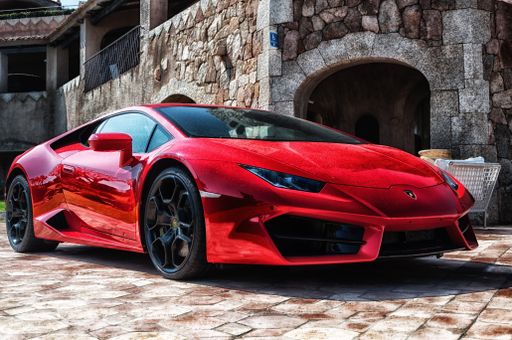 PORTO CERVO, ITALY - AUGUST 08 2017: Sports car Lamborghini Huracan LP