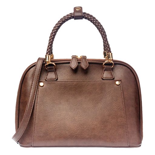 Brown women's bag on white background