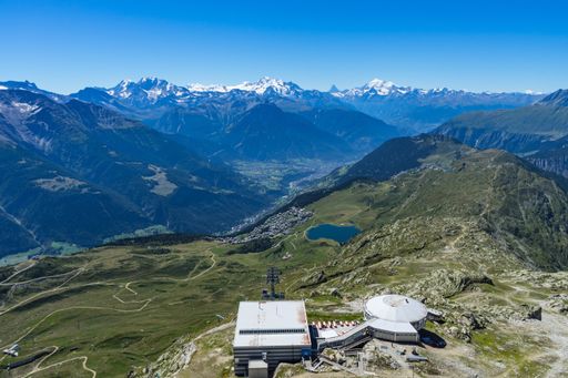 A high angle shot of Bettmerhorn mountains, Valais region, Switzerland