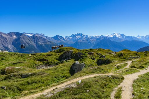 A beautiful scenery of Swiss Alps, in Valais region, Switzerland