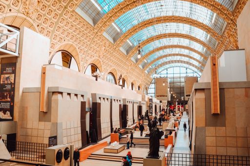 A beautiful shot of the interior of Musée d'Orsay in Paris, France