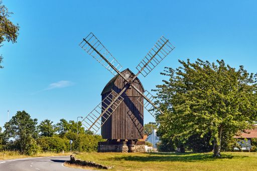 The old Bech's Windmil in Svaneke, Bornholm island, Denmark