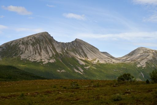 A gorgeous shot of green mountains near Molde, Norway
