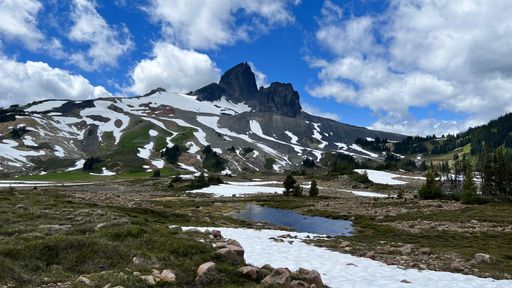 A scenic view of the Black Tusk in Garibaldi Provincial Park. BC, Canada.