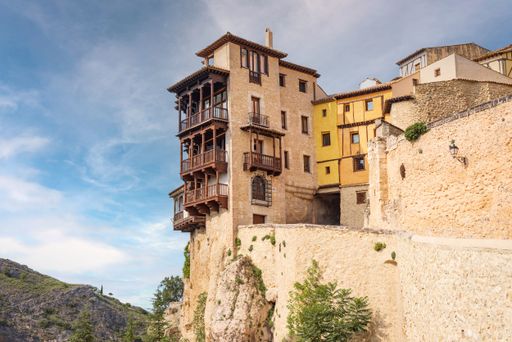 The Casas colgadas, hanging houses in the city of Cuenca, Castilla-La Mancha, Spain