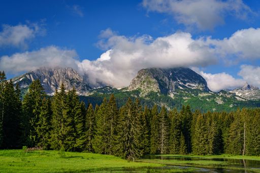 A picturesque view of the Medjed peak, located in Durmitor National Park, Montenegro