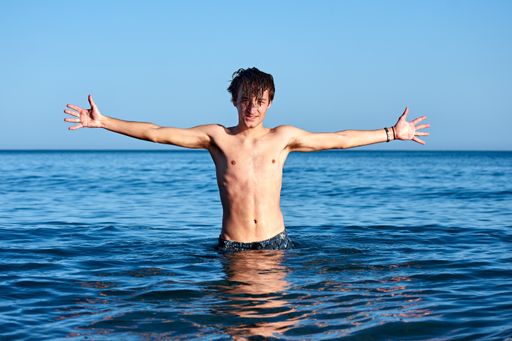 A man on the beach