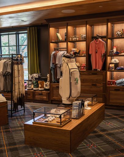 A professional golf shop located just outside of Boston, Massachusetts, featuring merchandise from Treehouse Brewing