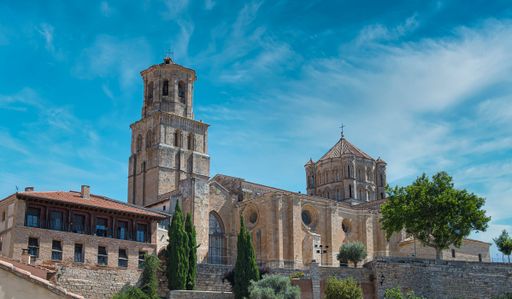 The 12th-century Romanesque collegiate church of Santa Maria la Mayor in the town of Toro, Spain