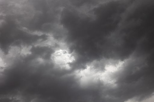 Dramatic dark clouds short before a thunderstorm and heavy rain