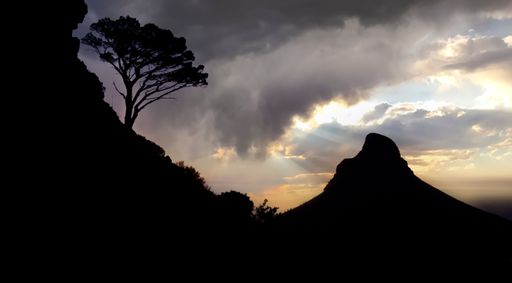 A majestic sunset view of Lions Head Mountain, in the beautiful city of Cape Town, South Africa