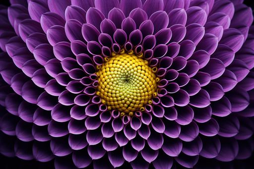 extreme close up of a dahlia elma purple flower, fibonacci sequence texture
