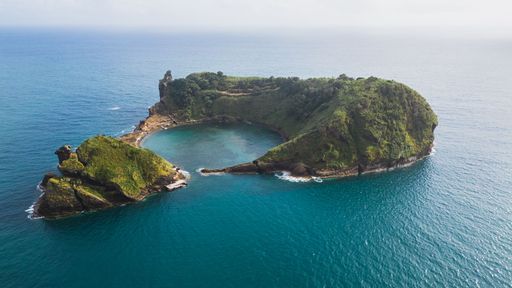 An aerial view of a beautiful landscape on a sunny day in the Philippines