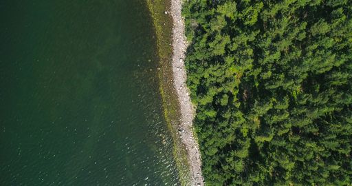 Aerial drone view top down of the rocky coast of Hogsara island, on the Gulf of Finland, sunny, summer day, in Varsinais-suomi